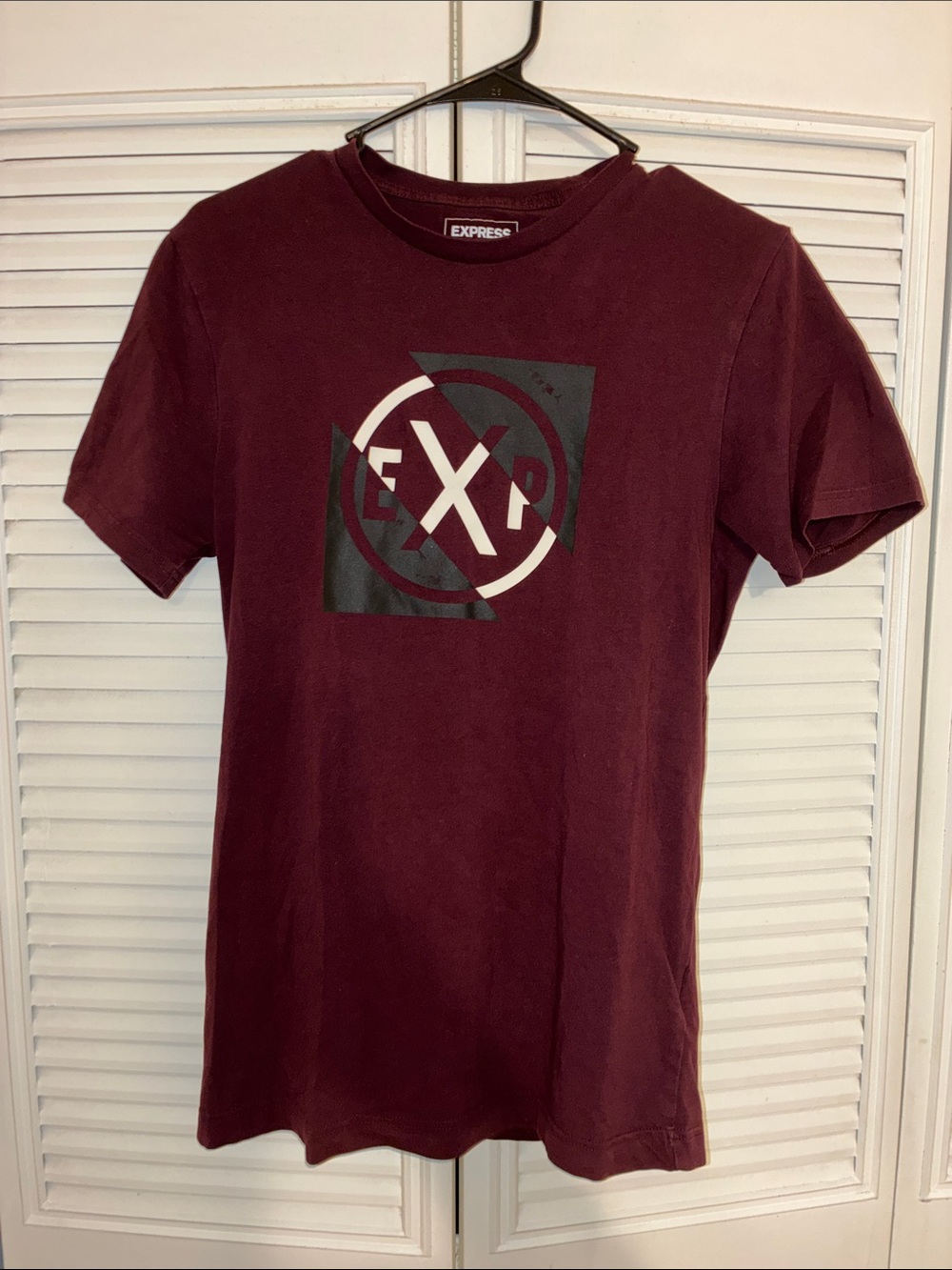 Express Men's Short-Sleeve Graphic Tee in Burgundy
